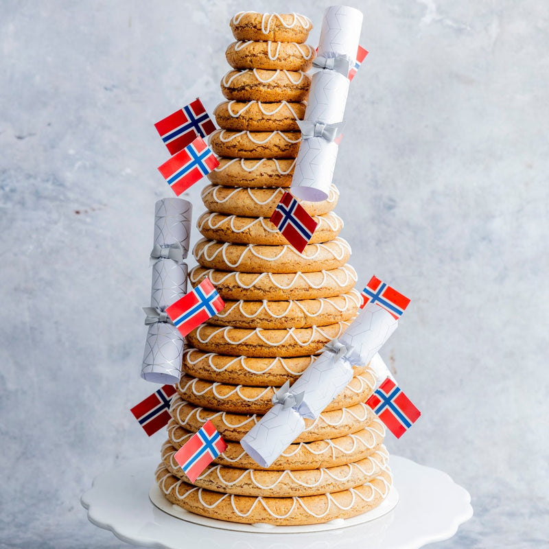 Kransekake 18 ringer - tårn (Hvit)